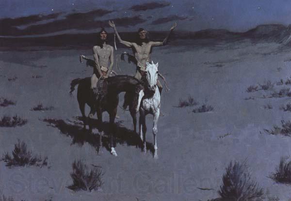 Frederic Remington Pretty Mother of the Night-White Otter is No longer a boy (mk43) Norge oil painting art